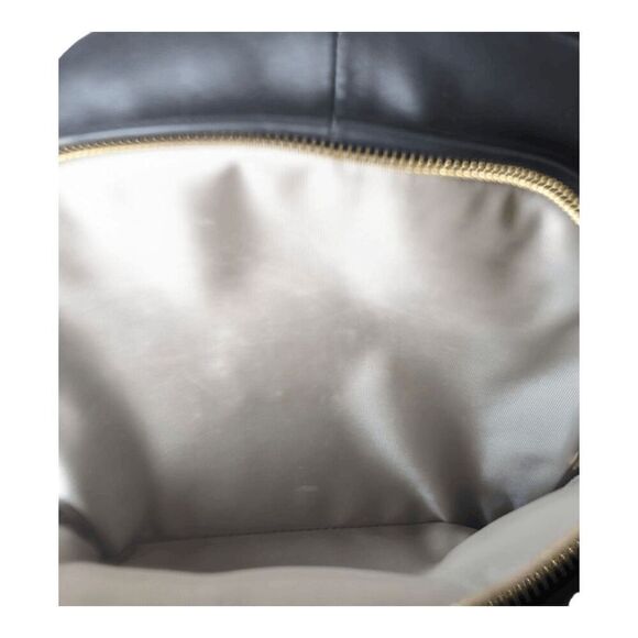 MARK AND GRAHAM Black Quilted Leather Backpack - Picture 7 of 9